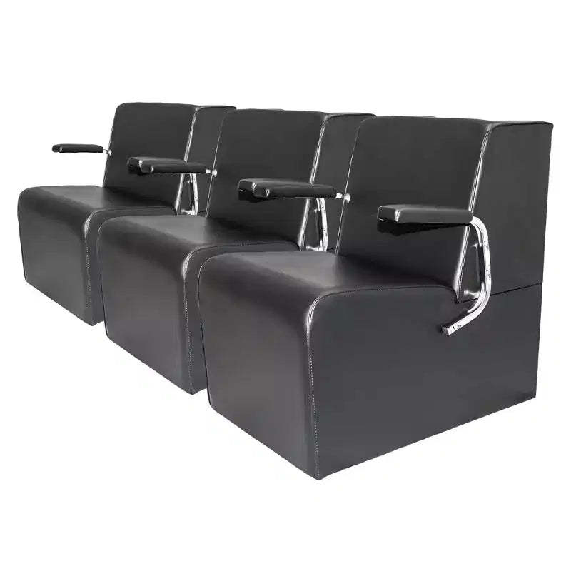 PureSana 3 Pack Chromium Anastasia Vinyl Professional Platform Hair Dryer Chair