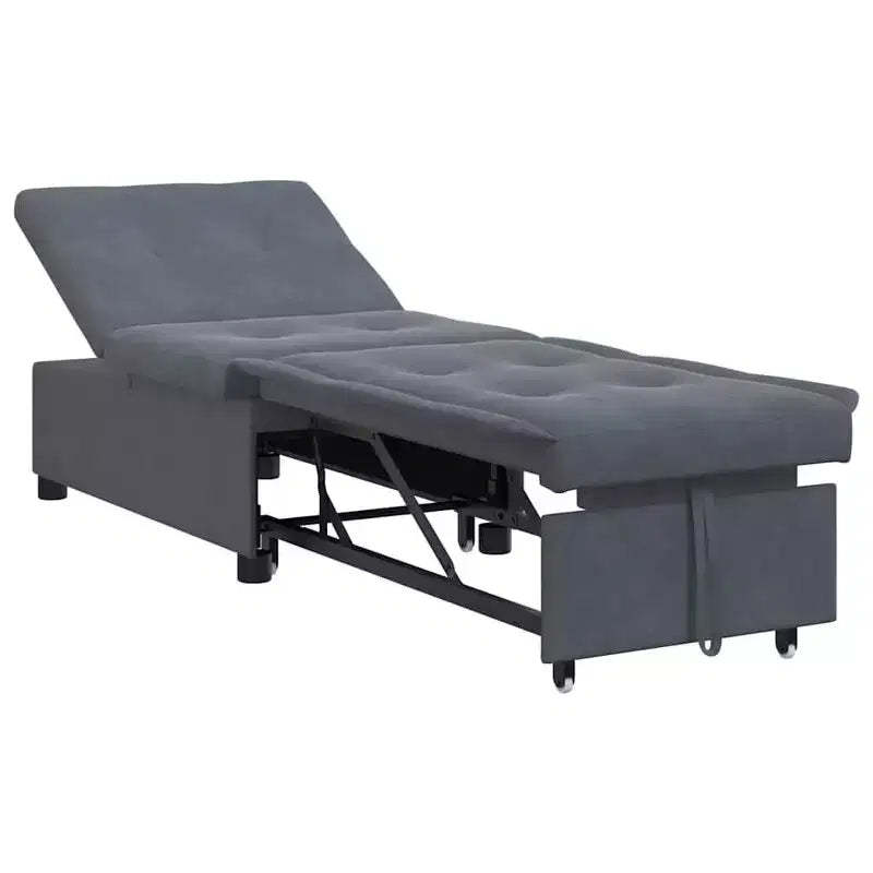 vidaXL Sofa Bed Dark gray 67 x 194 x 38 cm Velvet