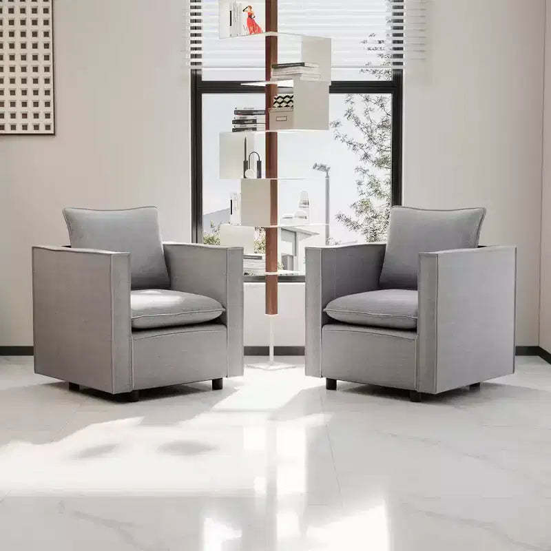 MAYEERTY Gray Single Sofa Chair Set of 2, Soft and Breathable Seat Cushion, Soft Armchair for Bedroom Reading Room