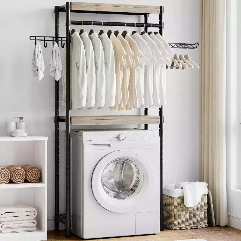 Over Washer and Dryer Shelves,30 Inch Laundry Room Organization Countertop Shelf, Heavy-Duty 5-Tier Storage Rack with Adjustable Height for Bedroom