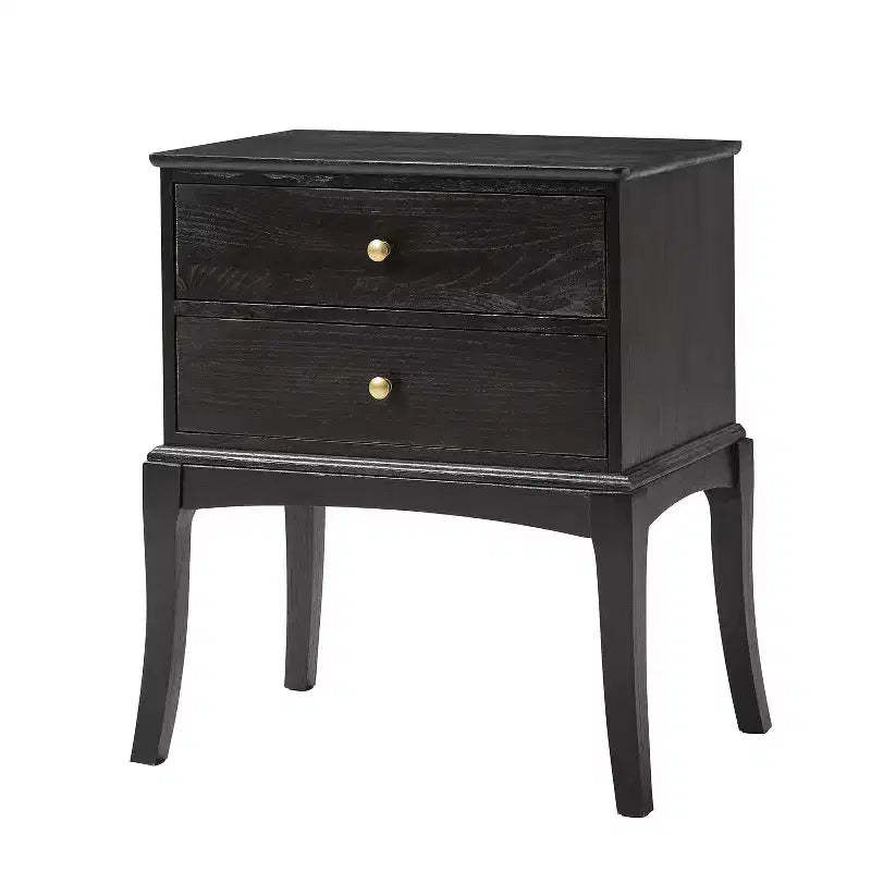 Renata Transitional Solid Wood end table with Built-in Outlet