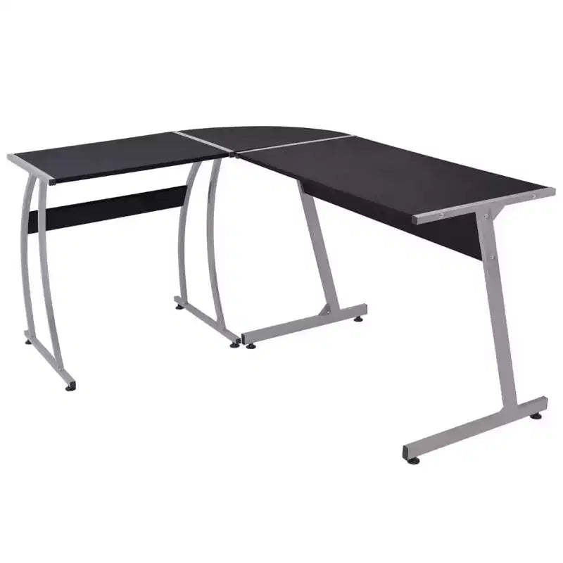 vidaXL Corner Desk L-Shaped Computer Desk Home Office Workstation Writing Desk - Black
