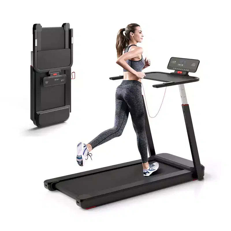 Gymax Folding Treadmill Max 3HP Walking Running Jogging Exercise Machine w/ LED Display Height Adjustable Handrail Dual Bluetooth Speaker