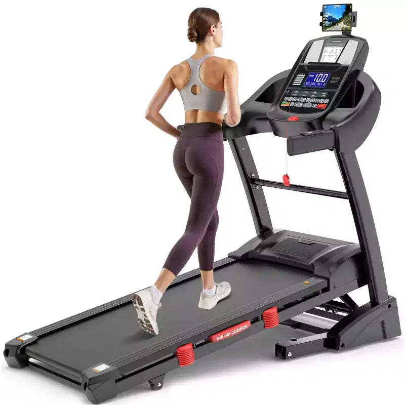 Foldable Treadmill with Auto Incline, 300LB Capacity, 5HP&12MPH Speed, Smart APP Control, 64+3+3+1 Programs, Equipment for Running Walking Jogging