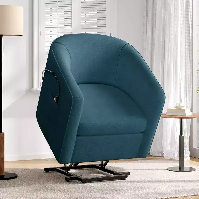 Power Lift Recliner Upholstered Accent Chair with Lift Assist & Footrest for Seniors, Barrel Chair Padded Armchair Club Chair - ModernLuxe