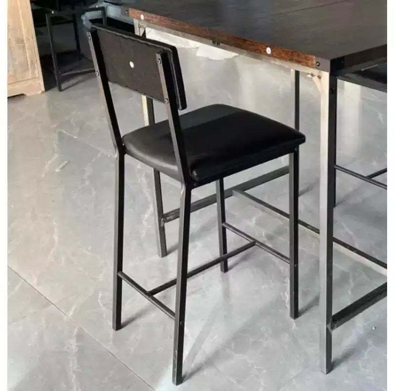 2-Piece Upholstered High Bar Stools, Iron Frame