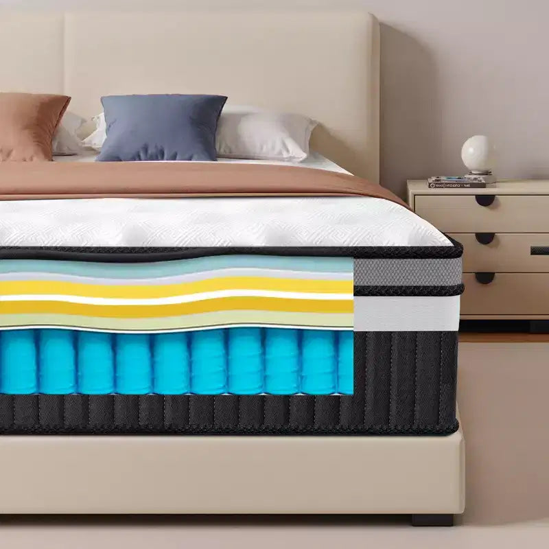 Memory Foam Queen Mattress, 14 Gel Mattress in a Box, Zoned Pressure Relief, Certified Safe Foams & Fabric, Cooling Breathable Design, Medium-Firm