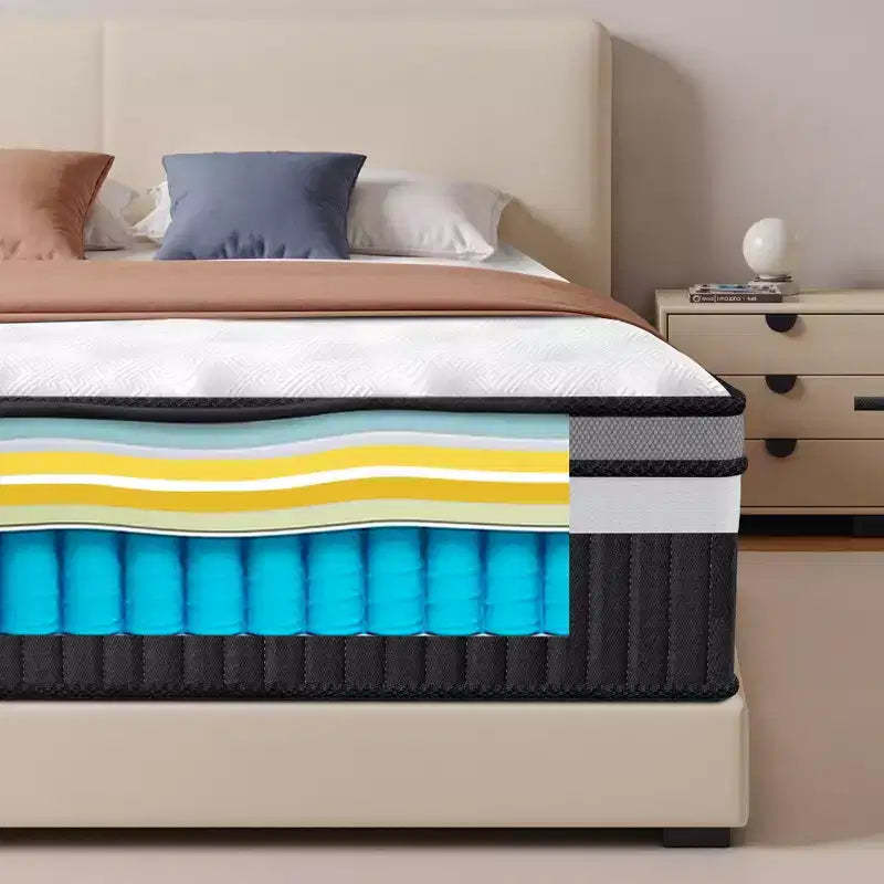 Memory Foam Queen Mattress, 14 Gel Mattress in a Box, Zoned Pressure Relief, Certified Safe Foams & Fabric, Cooling Breathable Design, Medium-Firm