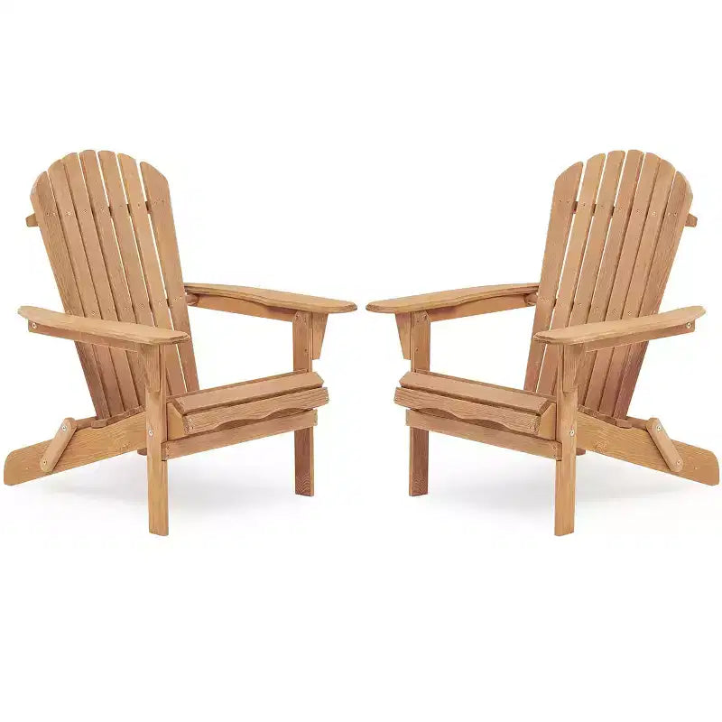 TUYOHW Foldable Patio Adirondack Chair,Set of 2,Oversized Accent Chair for Porch,Garden & Backyard,Outdoor Lounge Chair,330lbs Capacity