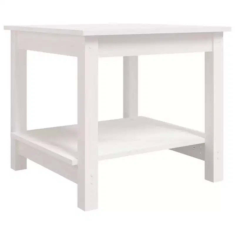 vidaXL Coffee Table White Solid Pine Wood - 19.7 x 19.7 x 17.7