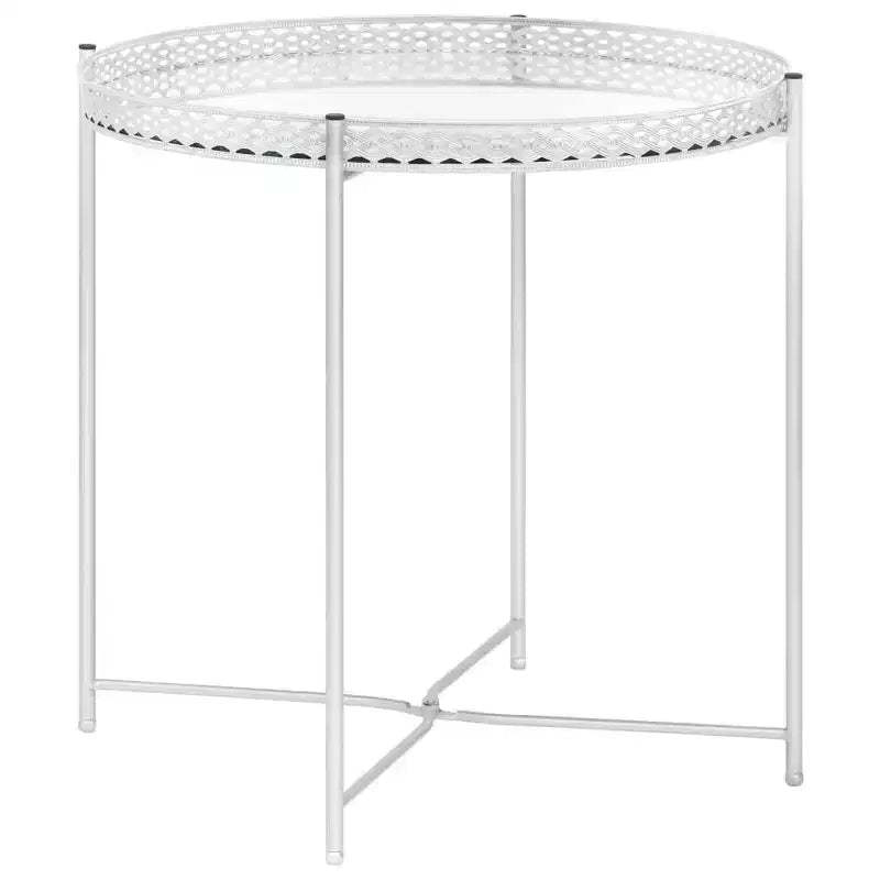 vidaXL Side Table Silver 15.7x15.7x16.1 Glass