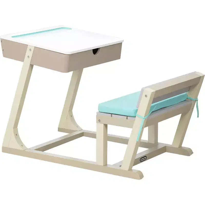 HomeStock Kids Wooden Study Desk with Storage, Child-Sized Table for Learning and Creative Activities