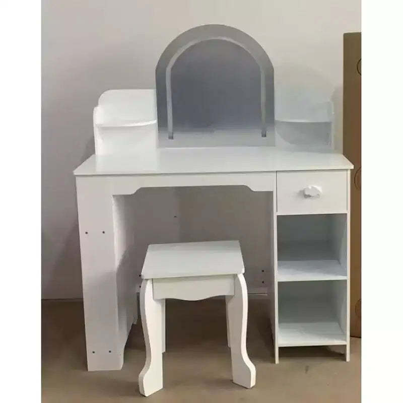 MDF Kids Rounded-Edge Vanity with LED Light (with Accessories)