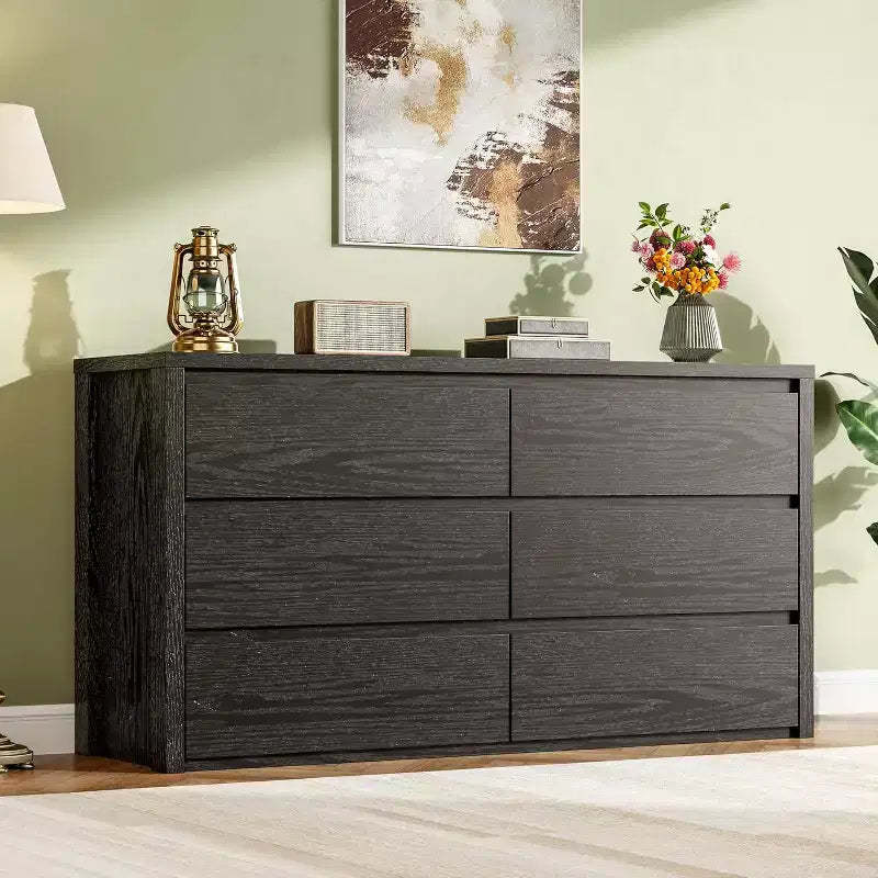Modern Handle-Free 6 Drawer Dresser, Modern Dresser Storage Cabinet, for Living Room, Hallway, Entryway