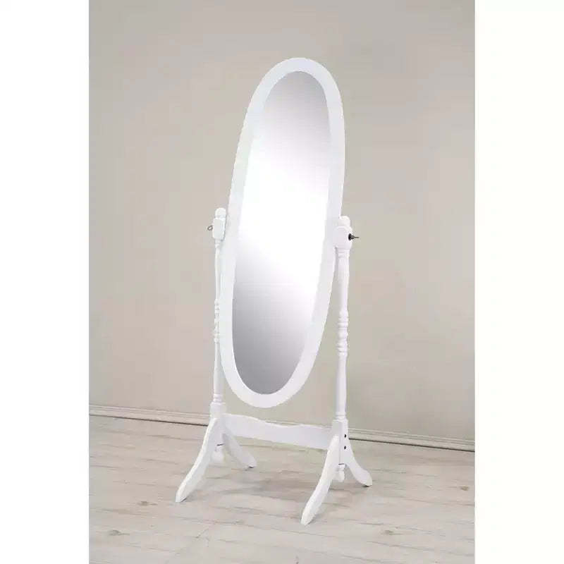 TUYOHW Anna Style Decorative Full Length Mirror for Bedroom,Dressing Room,Traditional Standing Full Cheval Mirror with Wood Frame,White