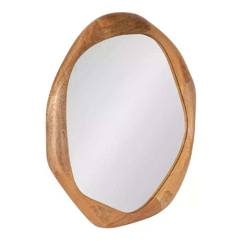 Kate and Laurel Hera Round Mirror Wood, Natural, 26x26
