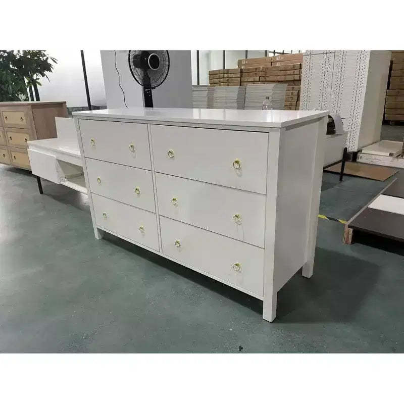 6-Drawer Flat Top Dresser with Round Pulls (PB Board)