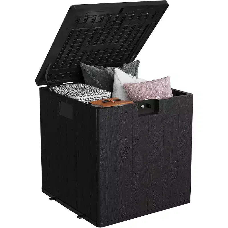 COZONY 28 Gallon Outdoor Deck Box, Heavy Duty Waterproof Resin Storage Locking Lid for Patio Cushions Gardening Supplies Package Protection