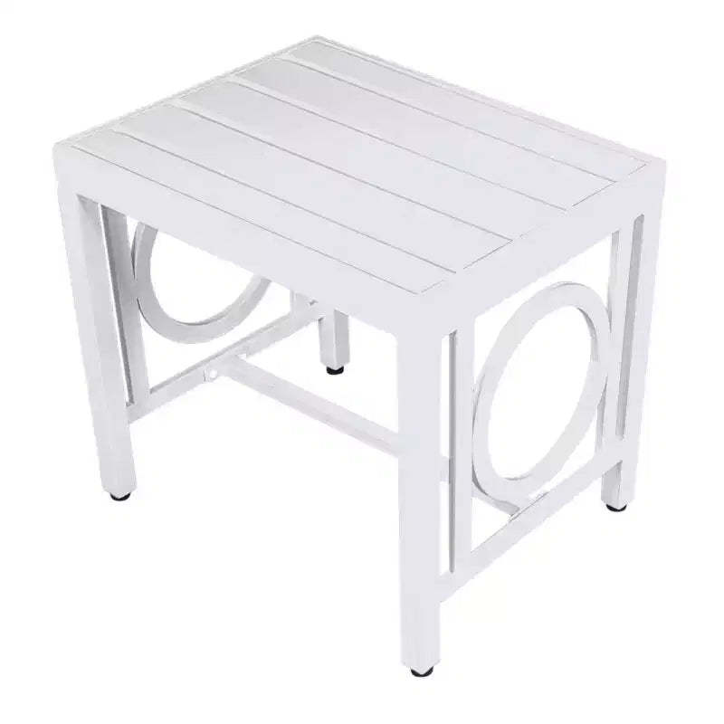 HomeRoots 16 White Metal Outdoor Side Table