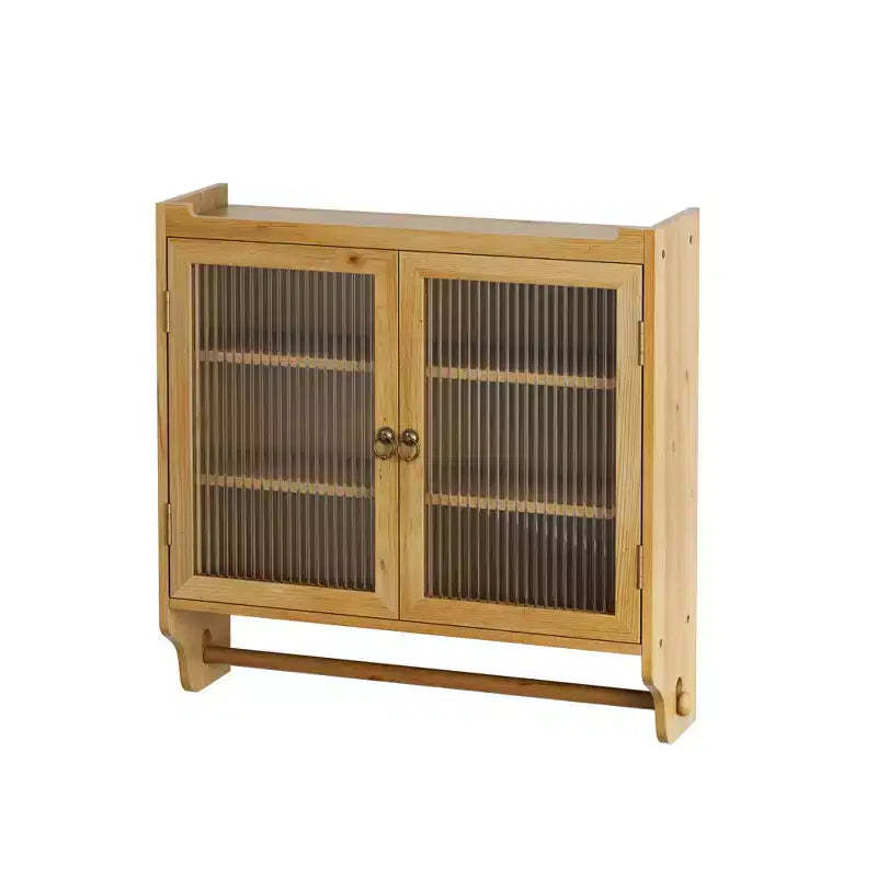 sumyeg 24.8 Vintage Double Door Wall Cabinet With Glass Doors, 3 Tiers and Towel Rack