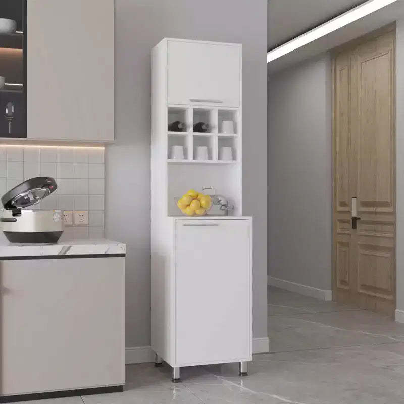 Pantry Cabinet Tall Kitchen Pantry Storage Cabinet with Microwave Stand, Farmhouse Kitchen Hutch with Storage Drawers for Dining Room