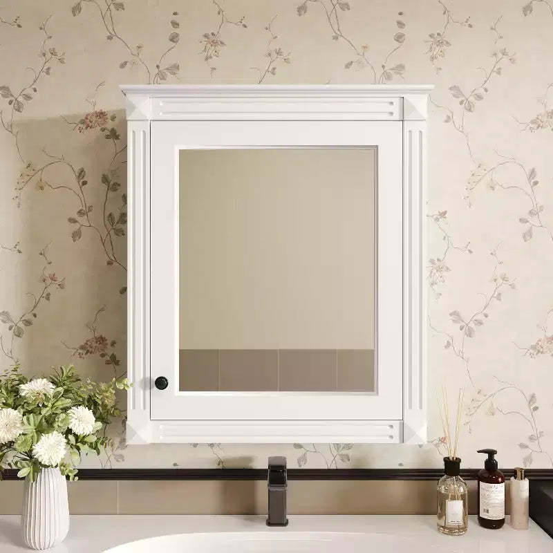 CASAINC 24'' x 27'' Wall Mounted Bathroom Cabinet with Mirror & Adjustable Shelf