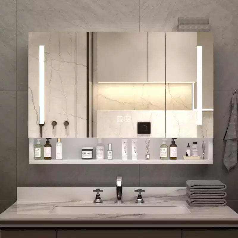 GDFStudio Aurora LED Lighted Bathroom Medicine Cabinet with Defogging Mirror