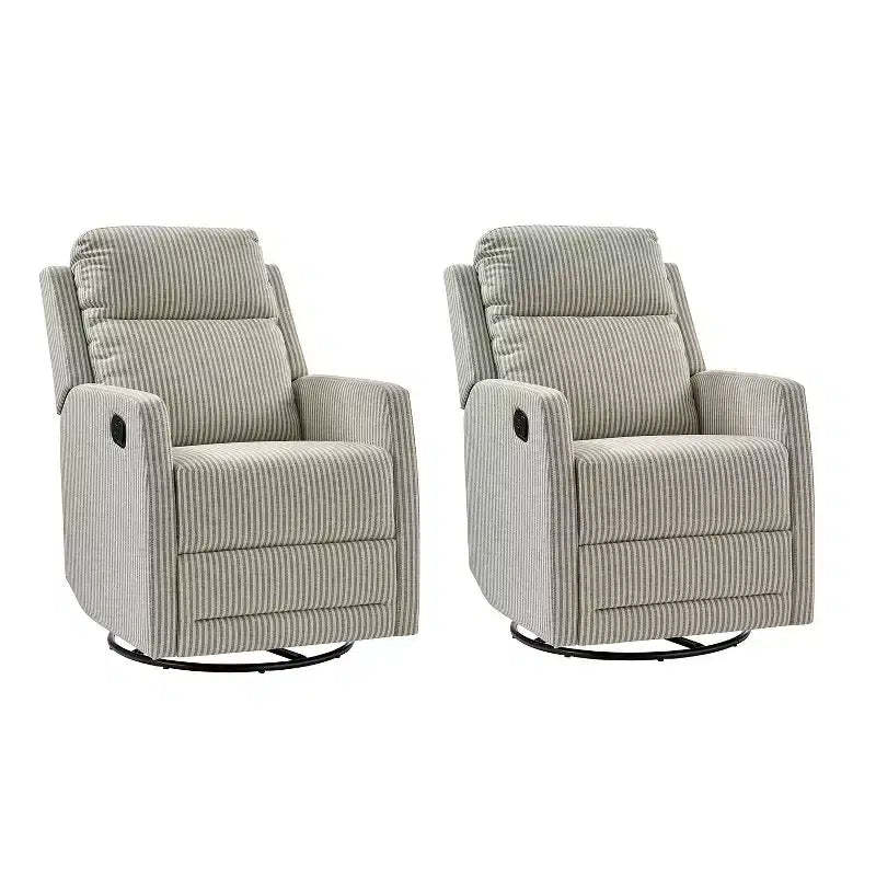 Elena Modern Swivel Polyester ReclinerArtful Living Design
