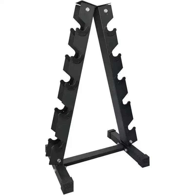 Black Carbon Steel 5-Tier Dumbbell Rack - For Home Gym Equipment Storage
