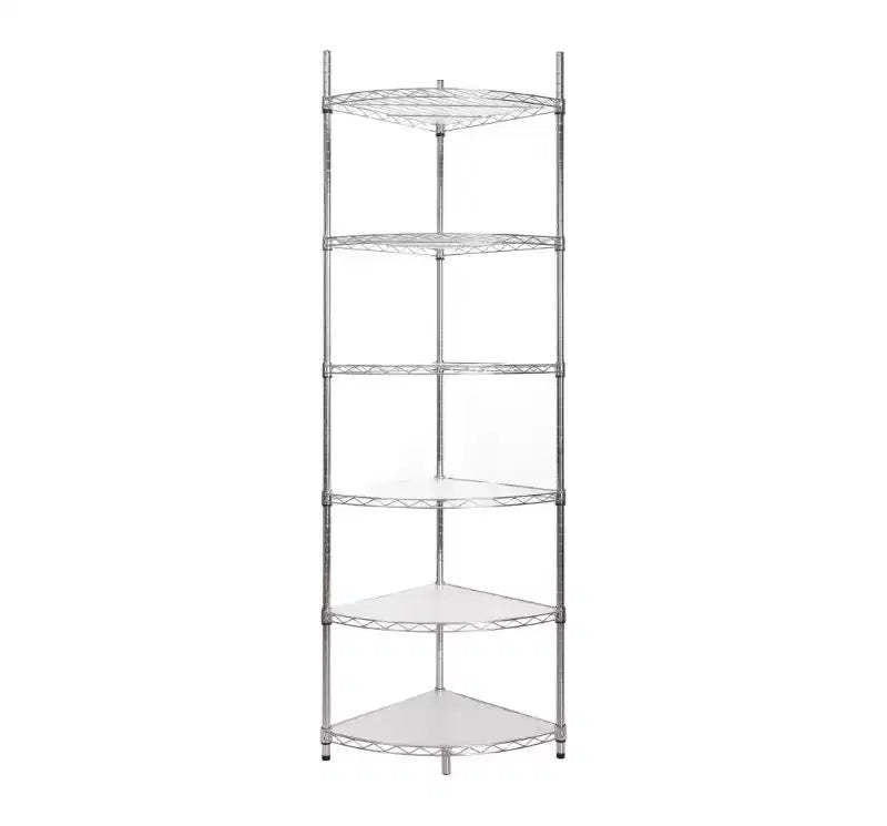 6-Tier Adjustable Corner Wire Shelf (Iron + Plastic)