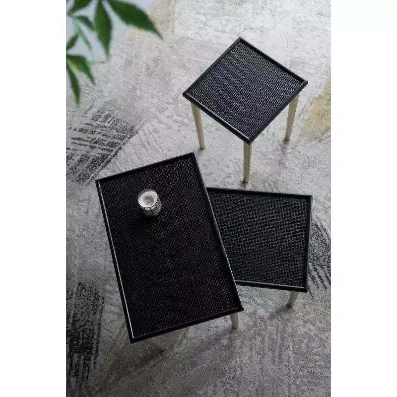 Set of 3 Nesting Side Tables Large Medium Small