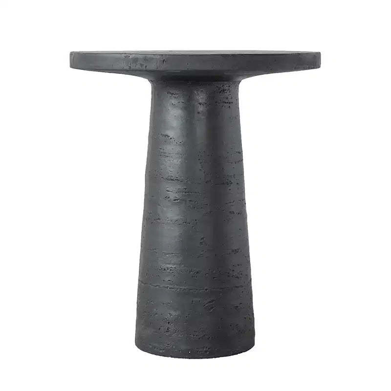 Black Round Side Table with Pedestal Base 22x22x25.5