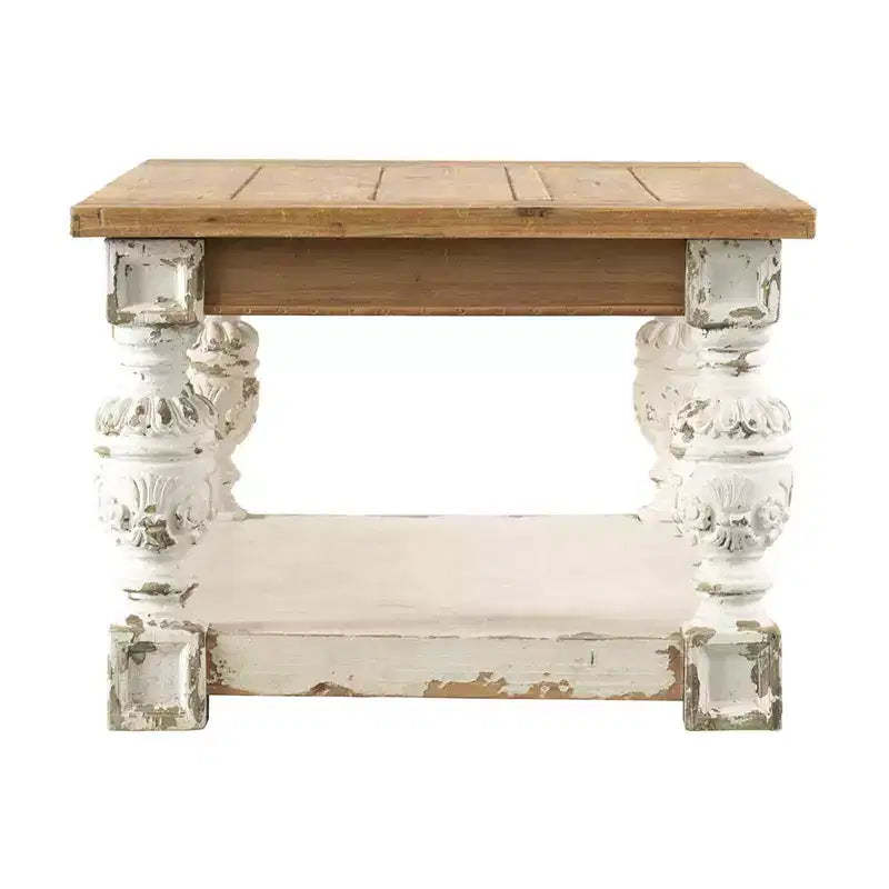 French Country Rectangular Wooden Coffee Table 47x27.5x20