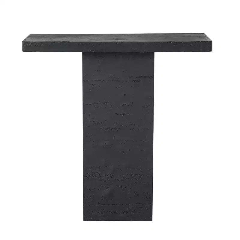 Black Rectangular Coffee Table with Pedestal Base 35.5x14x35.5