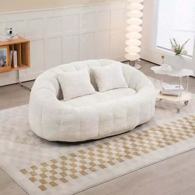 Okak High Back Bean Bag Sofa,59 Inch 2-Seater Lounger Beanbag Chair with Memory Foam Fill,Comfy Couch for Living Room Bedroom