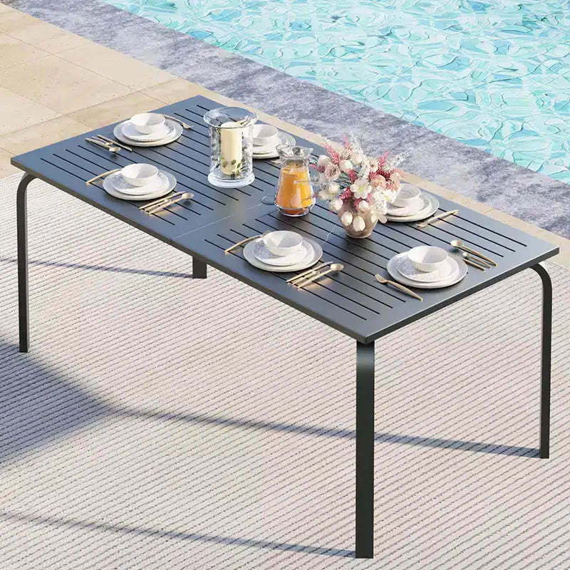Marine-Grade Aluminum Patio Table,Modern Outdoor Dining Tablefor Restaurants, Backyards, Poolside