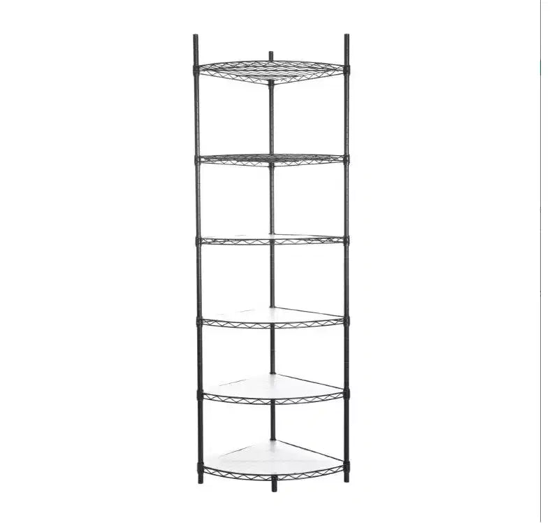 6-Tier Adjustable Heavy Duty Corner Wire Shelf (Iron + Plastic)