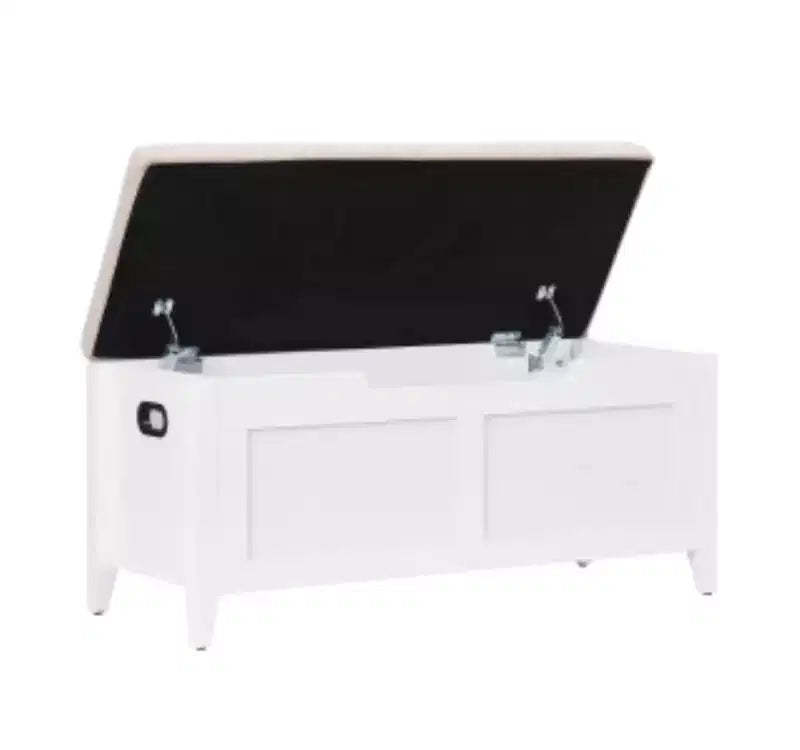 Solid Wood Storage Chest Ottoman with Wooden Legs
