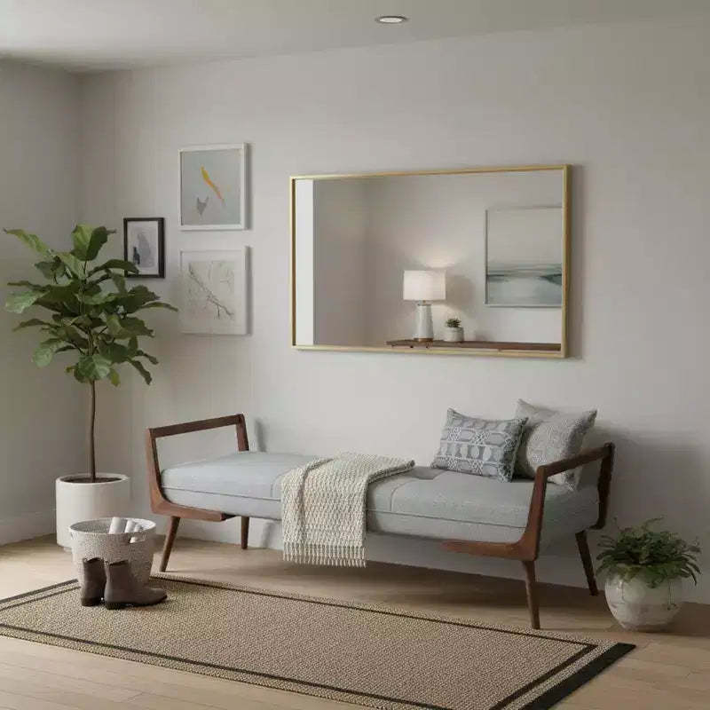 FurnitureR Modern Velvet Upholstered Bench with Solid Wood Legs, Padded End of Bed Bench for Bedroom Entryway Living Room Seating