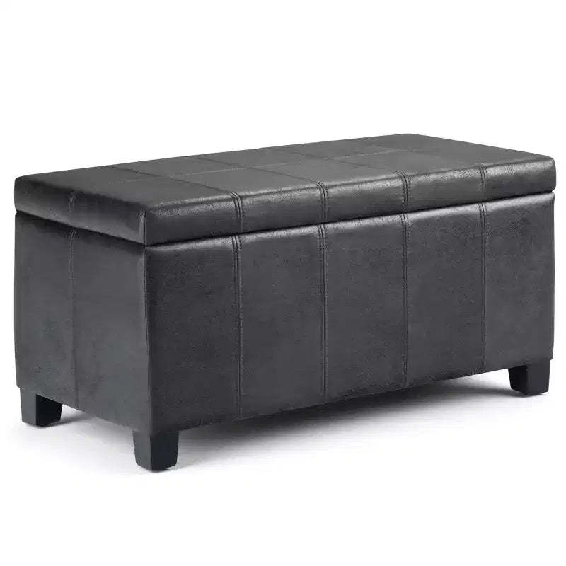 Okak 36IN Rectangular Storage Ottoman with Wdie Padding Seat, End Of Bed Bench with Wooden Frame, Ottoman Foot Rest for Living Room