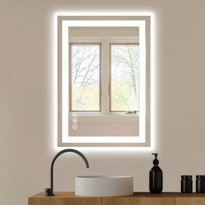 TUYOHW Anti-Fog Bathroom Mirror with LED Lights,Smart Mirror with 3 Lighting Modes & Dual Light Source(4 sizes)