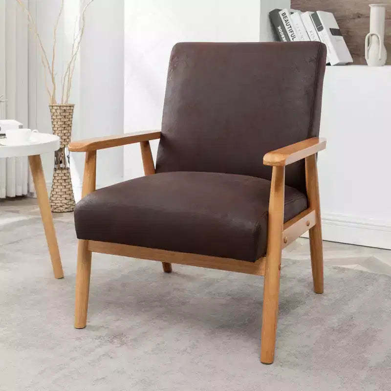 TUYOHW Modern Accent Armchair,Lounge Chair with Tapered Arms,Solid Wooden Frame,Microfiber Upholstered Chair for Living Room,Office