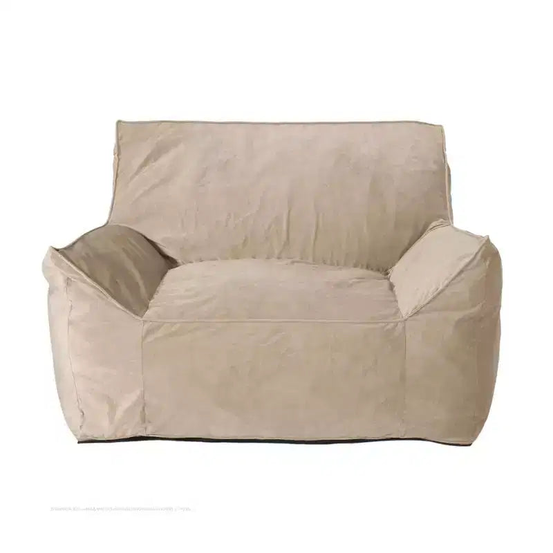 Taupe Velvet Bean Bag Chair, Soft, for Living Room & Bedroom (For VC)