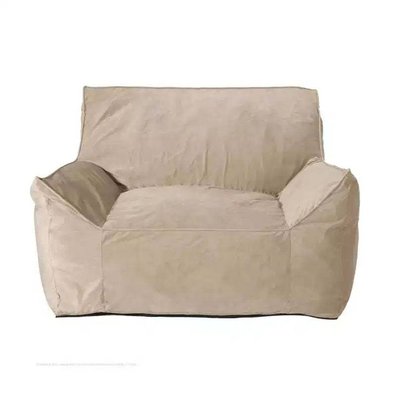 Taupe Velvet Bean Bag Chair, Soft, for Living Room & Bedroom (For VC)