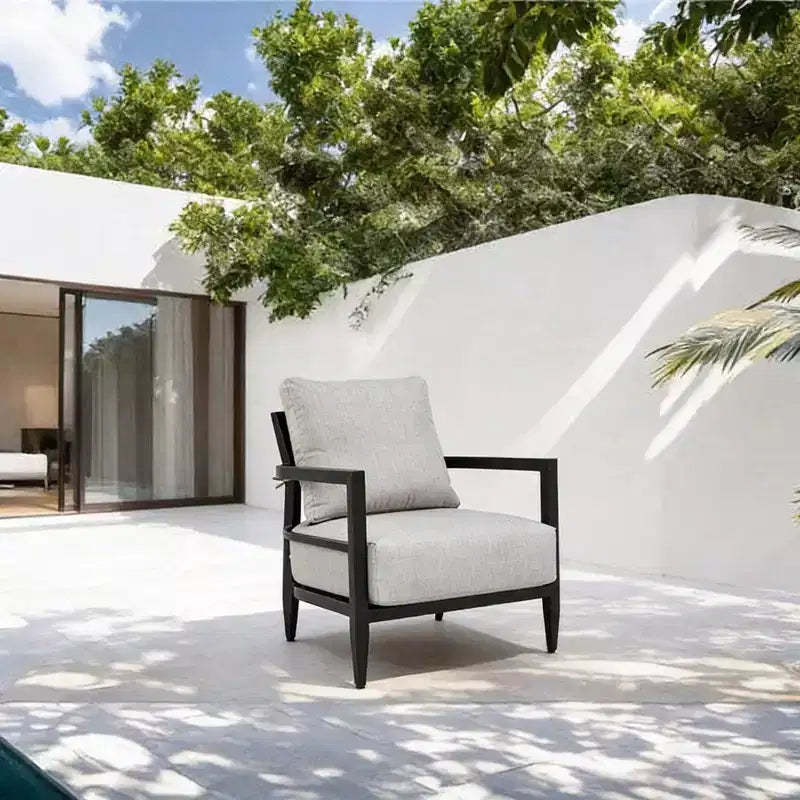 Christopher Knight Home Victoria Modern Outdoor Aluminum Accent Chair with Thick Sunbrella Cushions