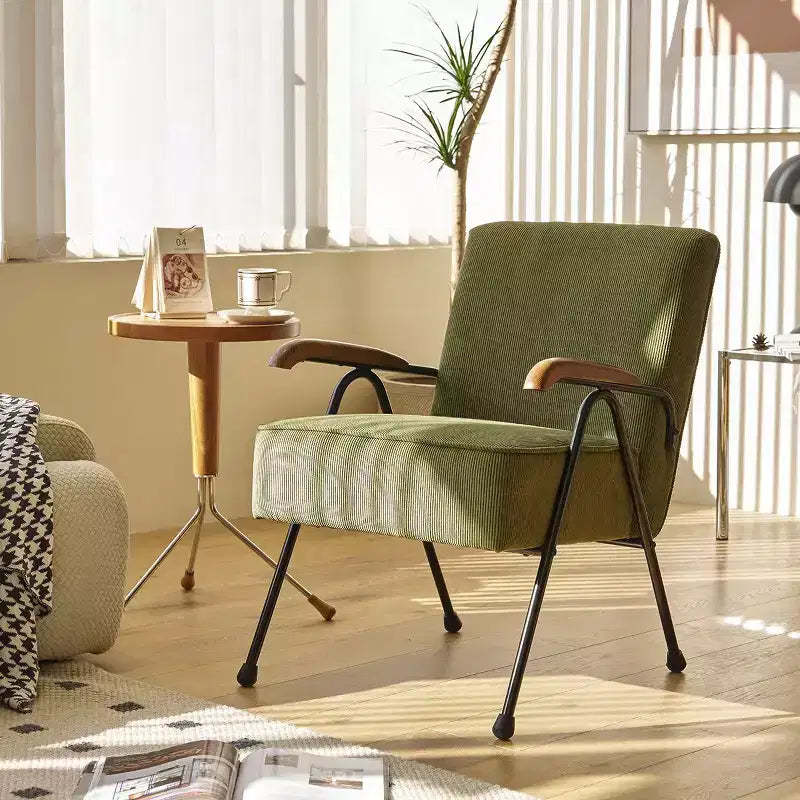 TUYOHW Modern Fabric Armchair,High Back Accent Chair with Wing Design,Metal X-Leg Frame,Soft Padded Sofa Chair for Living Room,Office,Bedroom