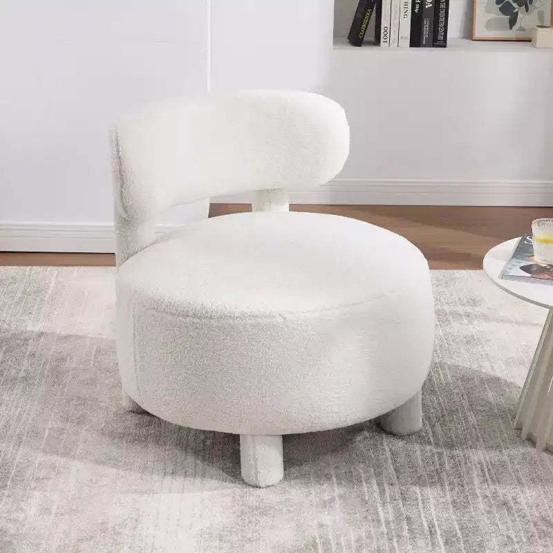 TUYOHW Armless Accent Chair,Curved Wingback Slipper Chair with Solid Wood Legs,13 Plush Cushion Side Chair for Living Room,Bedroom,Vanity