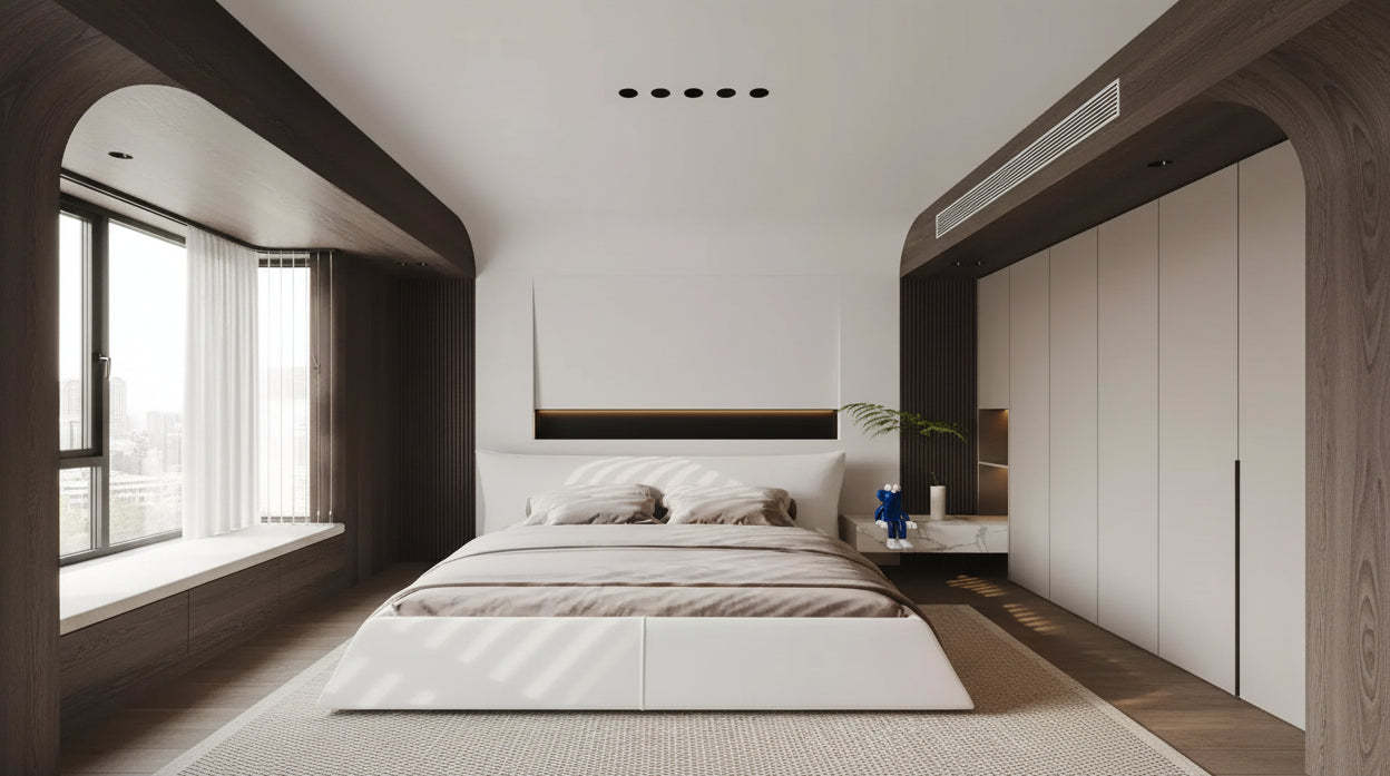 King Size Velvet Platform Bed, Upholstered Headboard with Solid Wood & Metal Frame, Slat Support No Box Spring Needed