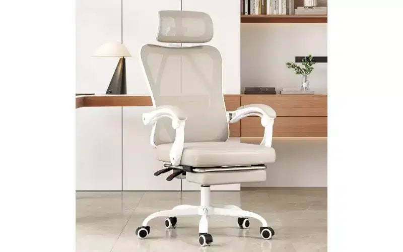 TUYOHW Ergonomic Office Chair with Footrest, High-Back Mesh Computer Chair with Headrest, Home Office Desk Chair with Adjustable Lumbar Support