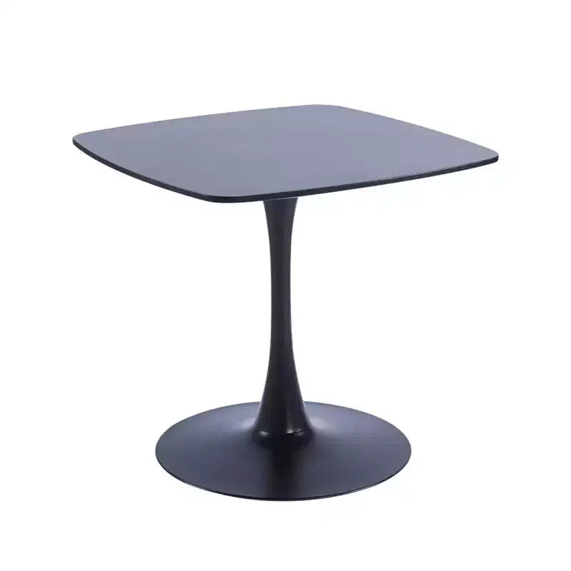 31.5 Inch Black Square Tulip Dining Table, Mid Century Modern Small Space Kitchen Table with Metal Pedestal Base